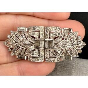 Vintage Dress Clip Signed Clip Mates Silver Tone READ